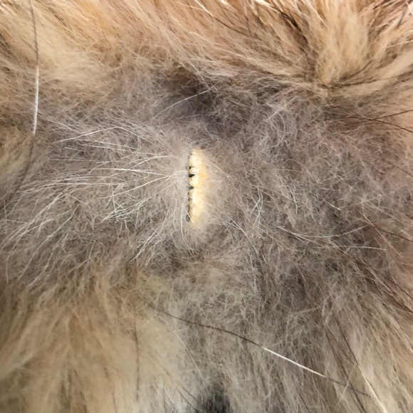 Shea Paris Vail size 14 Suede Leather & Fur Parka Made in USA Cinched Waist Tan - Picture 15 of 16